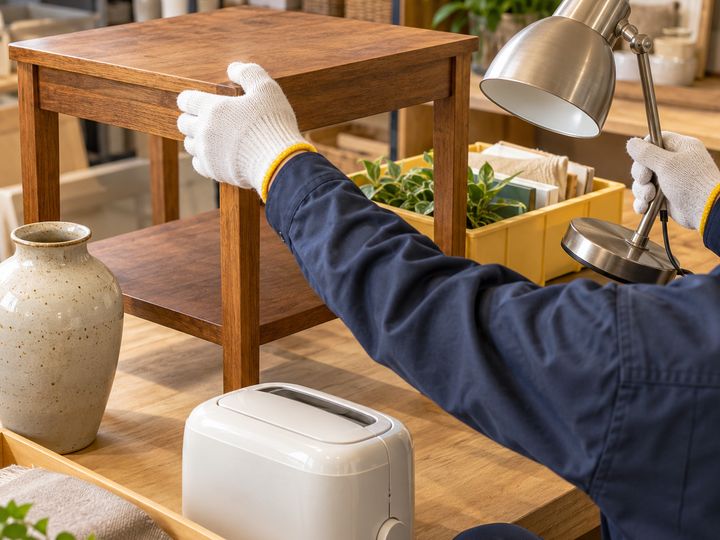 家具や家電を有価物として目利きするスタッフ
